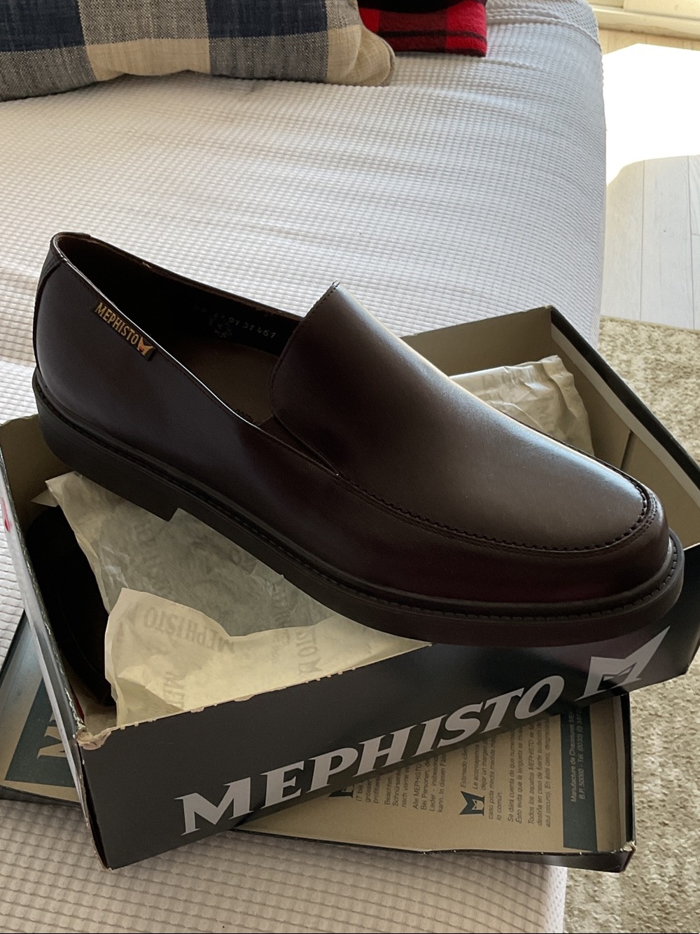 Mephisto Men’s Dark Brown Leather Slip-On Loafer